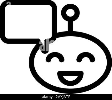 Chat bot icon vector. Isolated contour symbol illustration Stock Vector