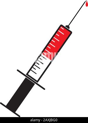 Medical syringe vector. Syringe isolated on white background. Stock Vector