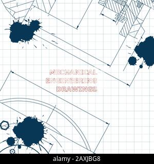 Mechanics. Technical design. Engineering style. Mechanical Corporate Identity. Draft Ink Blots Stock Vector