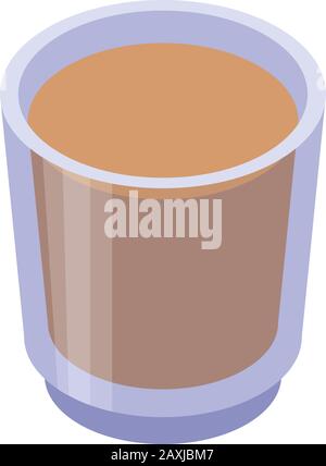 Whiskey glass icon, isometric style Stock Vector