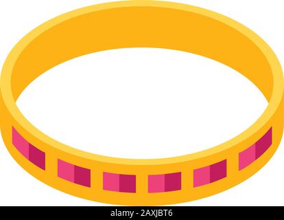 Gold ring icon, isometric style Stock Vector