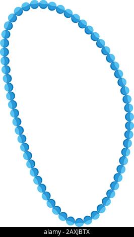 Blue pearl necklace icon, isometric style Stock Vector