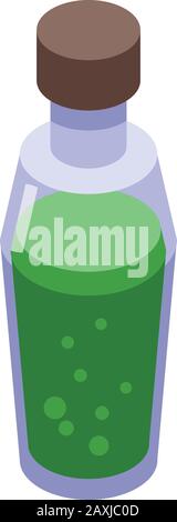 Green potion icon, isometric style Stock Vector