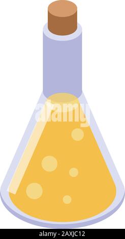 Flask potion icon, isometric style Stock Vector