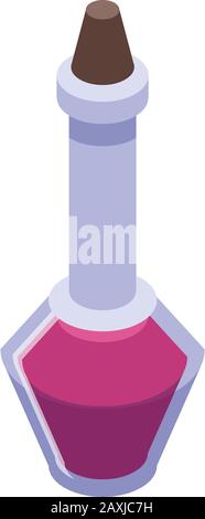 Violet potion icon, isometric style Stock Vector