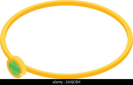 Gold woman ring icon, isometric style Stock Vector