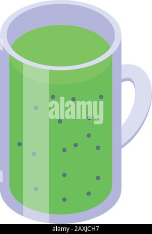 Kiwi smoothie icon, isometric style Stock Vector