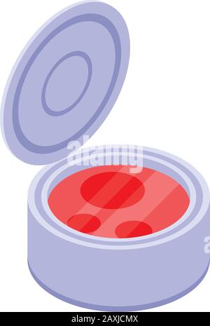 Caviar tin can icon, isometric style Stock Vector