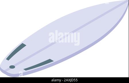 White surfboard icon, isometric style Stock Vector