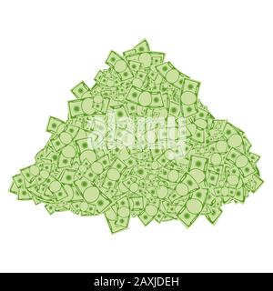 Pile of money. Symbol of wealth, success and good luck. Stock Vector