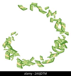 Cash flow. Banknotes fly away. Bankruptcy and the collapse Stock Vector