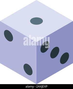 Casino dice icon, isometric style Stock Vector