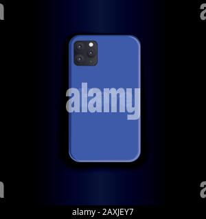 Smartphone mockup vector. The trendy design of the smartphone case is love and hate on a blue background. Creative smartphone case vector template. Stock Vector