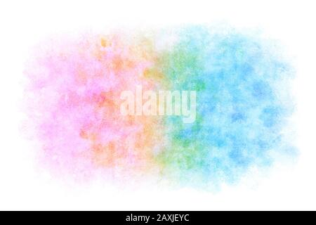 colorful rainbow wave abstract on natural grunge watercolor hand paint background Stock Photo