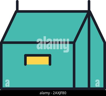 tent military force line and fill style icon Stock Vector Image & Art ...