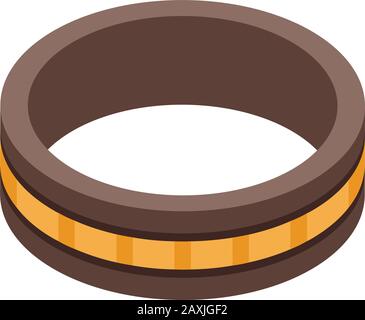 Jewellery brown ring icon, isometric style Stock Vector