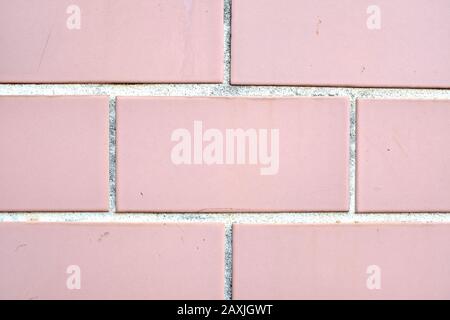 Closeup of Pink Brick Background Texture Stock Photo