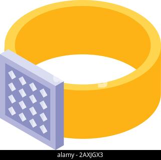Gold fashion ring icon, isometric style Stock Vector