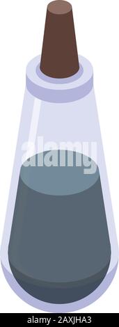 Black potion icon, isometric style Stock Vector