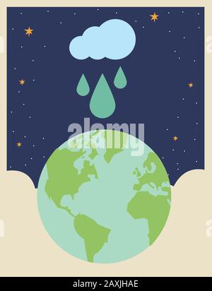 world planet earth with cloud rainy Stock Vector Image & Art - Alamy