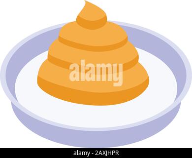 Mustard creme icon, isometric style Stock Vector