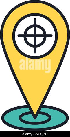 target military force line and fill style icon Stock Vector