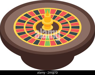 Classic roulette icon, isometric style Stock Vector
