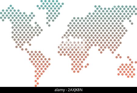 Dotted Grey Color World Map Vector illustration Stock Vector Image ...