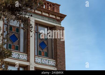 SANT MARTI DE AMPURIES, GIRONA, SPAIN : 2020 FEB 08 : SUNNY DAY IN Casa Forestal IN THE OLD TOWN IN SANT MARTI DE AMPURIES, GIRONA, SPAIN Stock Photo