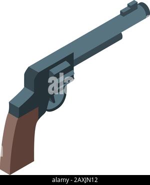 Revolver icon, isometric style Stock Vector