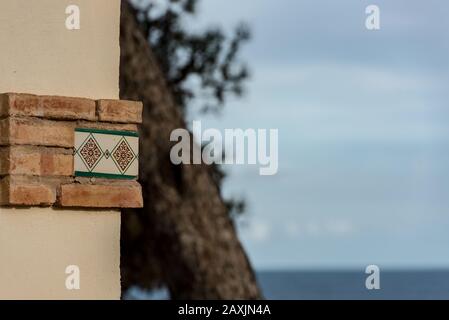 SANT MARTI DE AMPURIES, GIRONA, SPAIN : 2020 FEB 08 : SUNNY DAY IN Casa Forestal IN THE OLD TOWN IN SANT MARTI DE AMPURIES, GIRONA, SPAIN Stock Photo