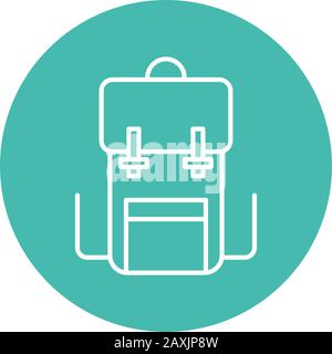 military travel bag line block style Stock Vector