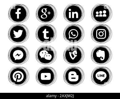 Original Round Blue Facebook Web Icon Stock Vector Image Art Alamy