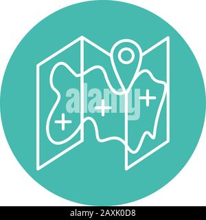 paper map military force line block style Stock Vector