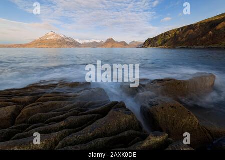 Loch Scavaig and Cuillin mountains, Isle of Skye Stock Photo