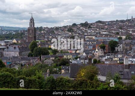 View of Cork from Audley Place.  Shandon Bell's & Tower, St Anne's Church can be seen in the distance.  Co. Cork, Ireland Stock Photo