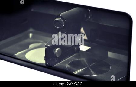 Working chamber Desktop Laser sintering machine metal, DMLS technology. Technology of additive production of metal products Stock Photo