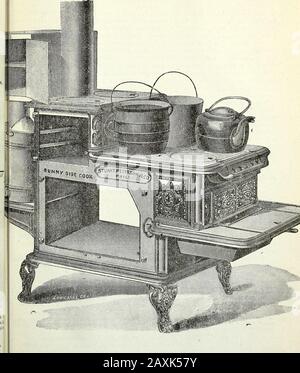 The Historical magazine and notes and queries concerning the antiquities, history and biography of America . ot air from thefire-box is carried in one continuous, broad sheet, directly under theoven-bottom and gives an intense heat at the lower back bottomof the stove, keeping a large tank of water up to the boil-ing point, for constant use. In connection with thehot-water, at the back of the stove, we have pat-ented a very neat and convenient warming-oven, which is heated by the steam aris-ing from the water-tank, as wellas by the stove-back, doingits work to perfection. COMMENDATION.Letter f Stock Photo