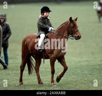 Zara Phillips at The Tidworth Horse Trials, England March 1988 Stock Photo