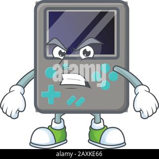 cartoon character of game console with angry face Stock Vector