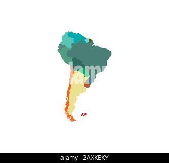 Colorful South America Political Map With Clearly Labeled Separated Layers Vector Illustration