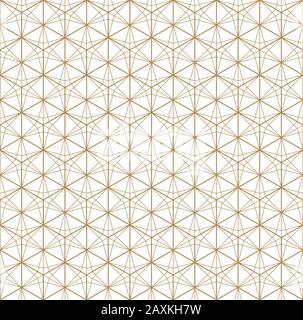 Fine seamless japanese pattern kumiko for shoji screen.Great design for any purposes. Japanese pattern background vector.Average and thick lines.Diamo Stock Vector