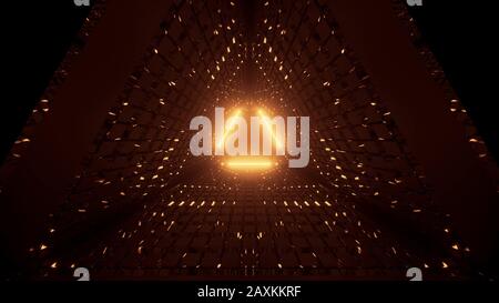 Shot of the triangular shape made out of glowing line and dots Stock Photo