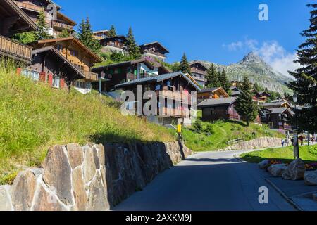 Beautiful shot of Bettmeralp district in Valais, Switzerland Stock Photo
