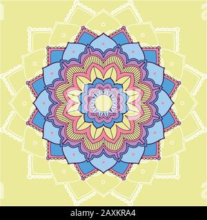 Mandala patterns on yellow background illustration Stock Vector Image ...