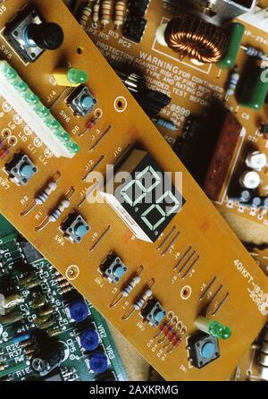 PRINTED CIRCUIT BOARD left for recycling Stock Photo