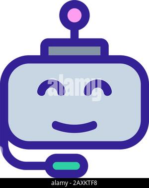 Chat bot icon vector. Isolated contour symbol illustration Stock Vector