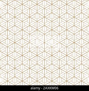 Fine seamless japanese pattern kumiko for shoji screen.Great design for any purposes. Japanese pattern background vector.Average and thick lines.Diamo Stock Vector