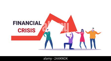 businessman holding falling arrow of the red word fail vector ...
