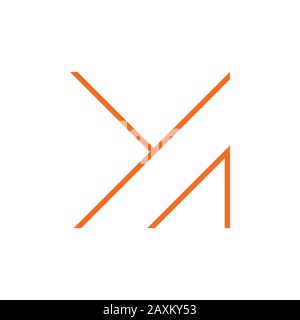 letter ym line geometric arrow square logo vector Stock Vector